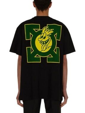 Off-White SS21 Green
Arrow Cartoon Short Sleeve Loose Fit Black